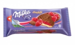 Milka Печенье бисквитное смалиновой начинкой в шоколаде